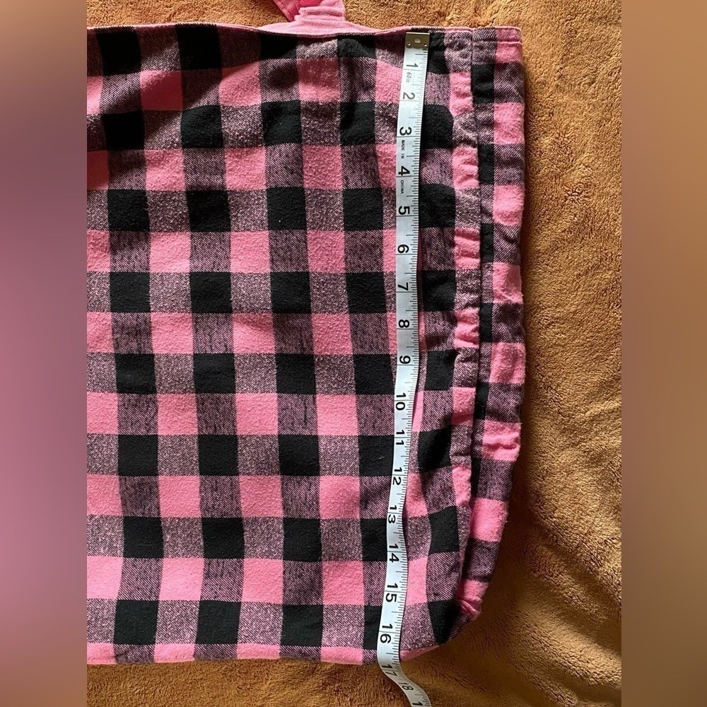 Vintage PINK Victoria's Secret 2008 Pink Solid/Checkered Reversible Tote Bag - Picture 8 of 9